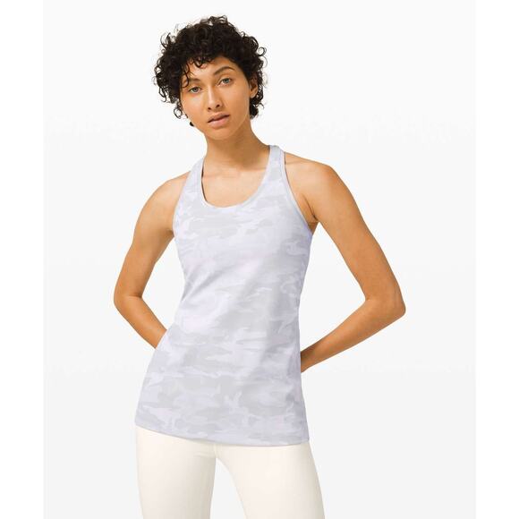 Lululemon Cool Racerback Size 6 Luxtreme Incognito Camo Alpine White Starlight - Picture 1 of 5